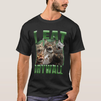 Jag äter gipsskiva Rollig Katt Meme DIY T Shirt