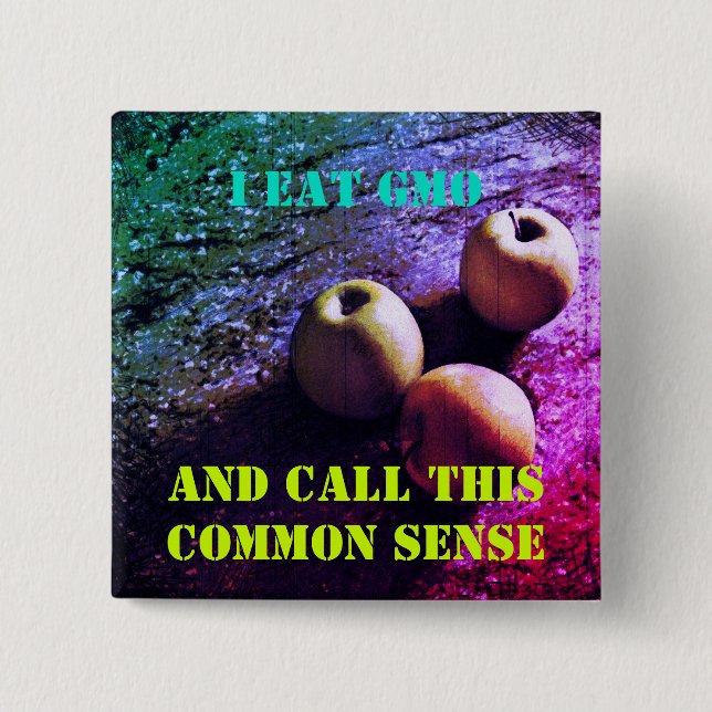 Jag äter GMO Button Badge Knapp (Framsida)