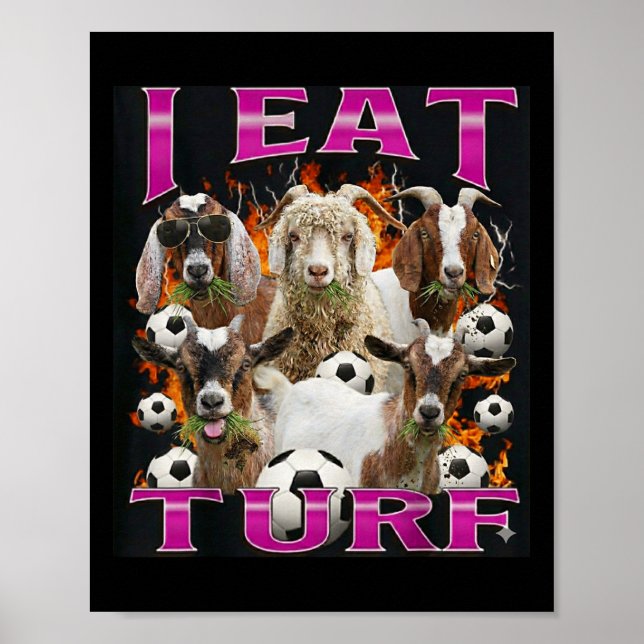 Jag äter gräsmatta Rollig get Bootleg Grafisk stil Poster (Framsidan)