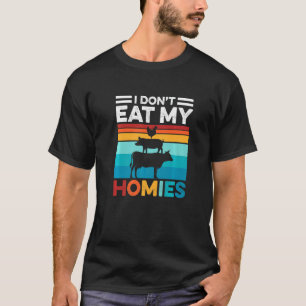 Jag äter inte mina hustrur Vegetarian Vegan Retro T Shirt