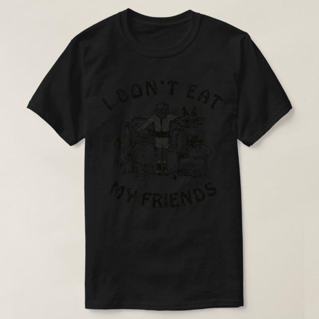 Jag äter inte mina vänner 1985 t shirt (Design framsida)