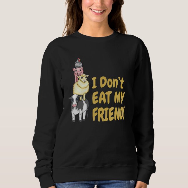 Jag äter inte mina vänner Vegan Vegetarian T Shirt (Framsida)