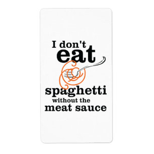 Jag äter inte spaghetti utan Kött såsen Fraktsedel