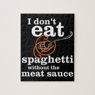Jag äter inte spaghetti utan Kött såsen Pussel