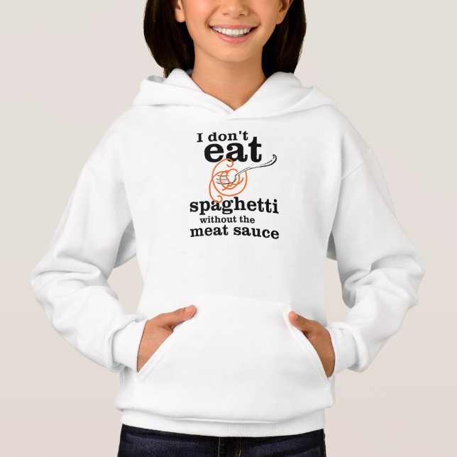 Jag äter inte spaghetti utan köttsås t-shirt (Framsida)