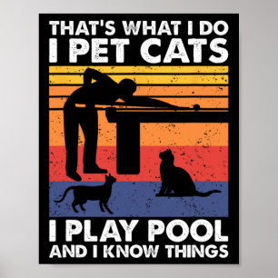 Jag äter katter jag spelar Bassäng och jag känner Poster