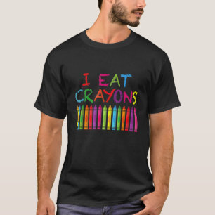 Jag äter Kritor Funny Crayon Tee-konstnärer T Shirt
