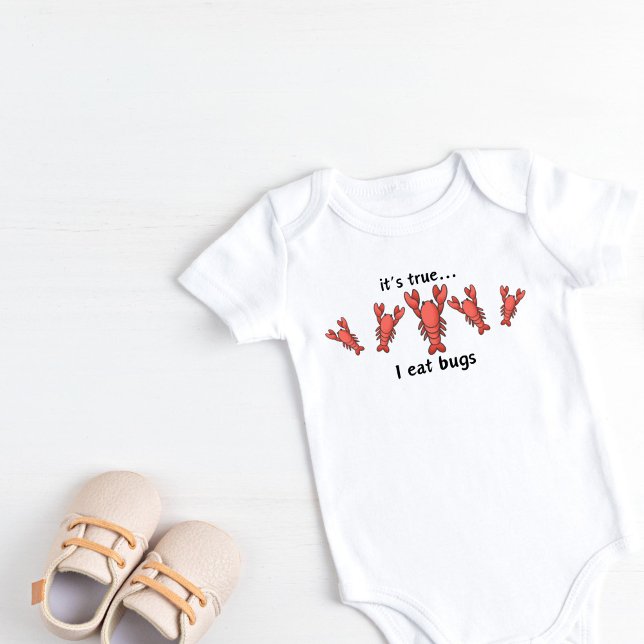 Jag äter kryp t shirt (It's true I eat bugs Baby Bodysuit)