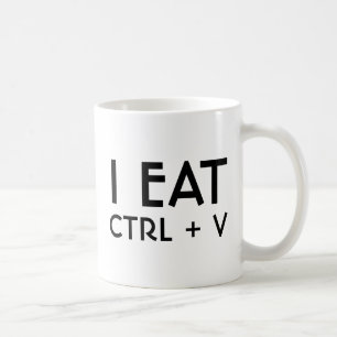 Jag äter Limma Tangentbordsgenväg Puns Kaffemugg