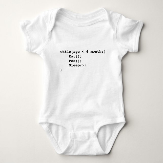 Jag äter mig bajsar mig sovar programmera bebiset t-shirt (Framsida)