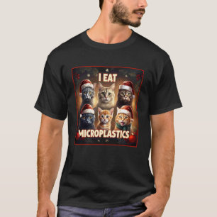 Jag äter mikroplaster Roligt katt-meme Jul Katt T Shirt