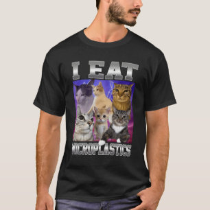 Jag äter mikroplaster Rollig katt meme bootleg gra T Shirt