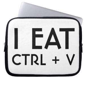 Jag äter Paste Tangentbordsgenväg Puns Laptop Fodral