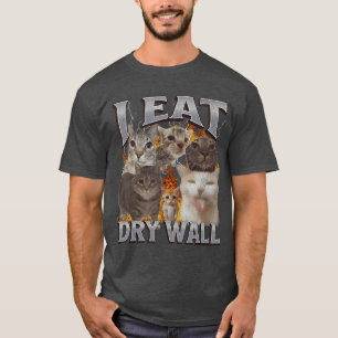 Jag äter torrvägg Roligt katt-meme Bootleg Män Kvi T Shirt