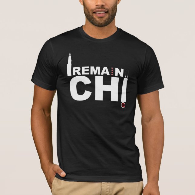 Jag återstår chien (mörk) tee shirt (Framsida)