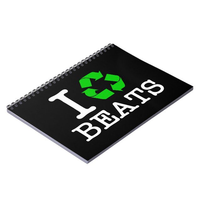 Jag Återvinna Beats Anteckningsbok Med Spiral (Vänstra Sidan)