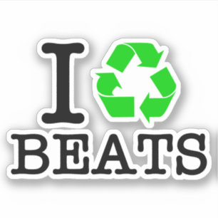 Jag Återvinna Beats Klistermärken