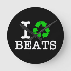 Jag Återvinna Beats Rund Klocka