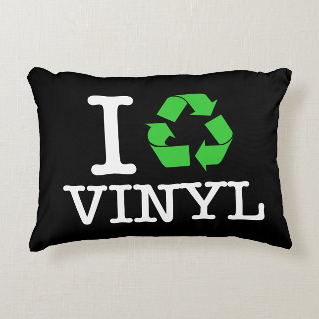 Jag Återvinner Vinyl Prydnadskudde (Framsidan)