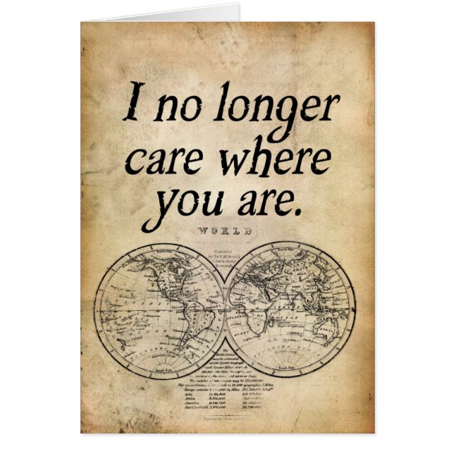 Jag att bry sig ej längre hälsningskort (Framsidan)