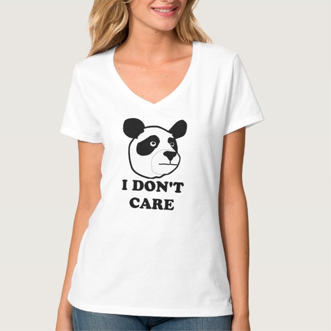 Jag att bry sig inte. rolig pandat-shirt. tee (Framsida)