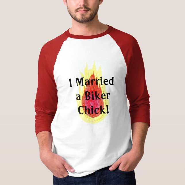 Jag att gifta sig en bikerchick! t-shirt (Framsida)
