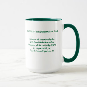 Jag avgår officiellt från vuxenliv mugg