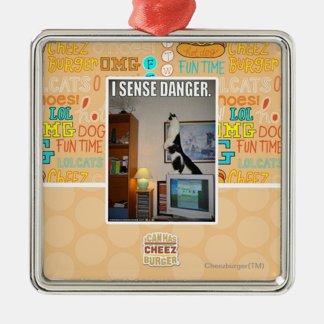 Jag avkänner fara julgransprydnad metall (Framsidan)