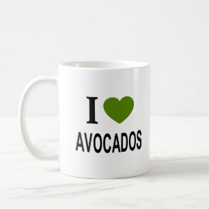 Jag ❤️ AVOKADO med grönt hjärta JAG ÄLSKAR AVOKADO Kaffemugg