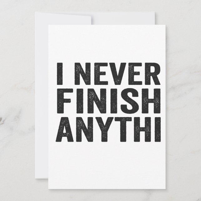 Jag Avslutar aldrig något konstigt med psykisk häl Inbjudningar (Framsida)