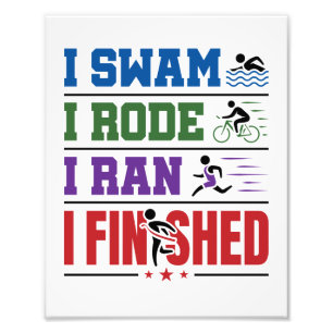Jag Avslutat Triathlon Tävling Fototryck