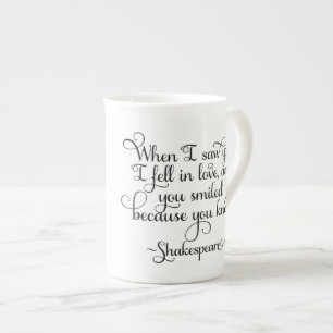Jag avverkar förälskat, och du log - Shakespeare Benporslin Mugg