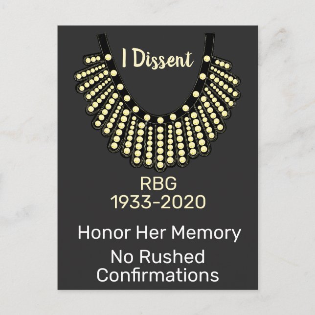 Jag avvisar RBG-bekräftelse utan dröjsmål Vykort (Framsida)