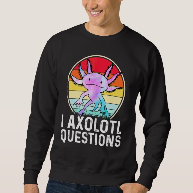 Jag Axolotl Frågor  Amfibie Salamander Lång Ärmad Tröja (Framsida)