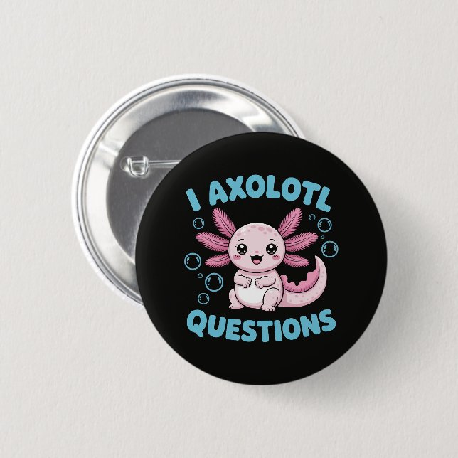 Jag Axolotl Frågor Knapp (Framsida & baksida)