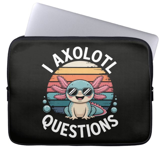 Jag Axolotl Frågor Laptop Fodral (Framsidan)