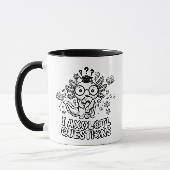 Jag Axolotl Frågor present Rolig Existentiell Kaff Mugg (Vänster)