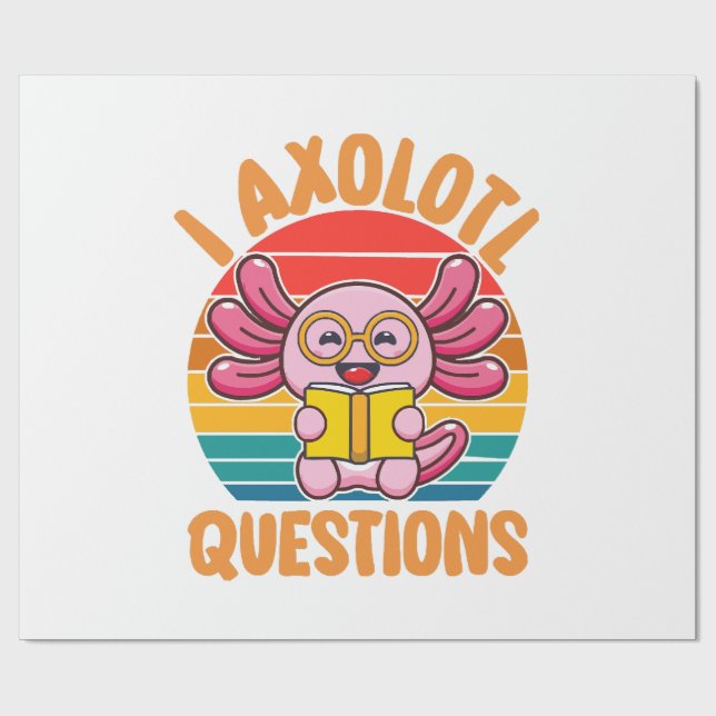 Jag Axolotl Frågor Presentpapper (Platt)