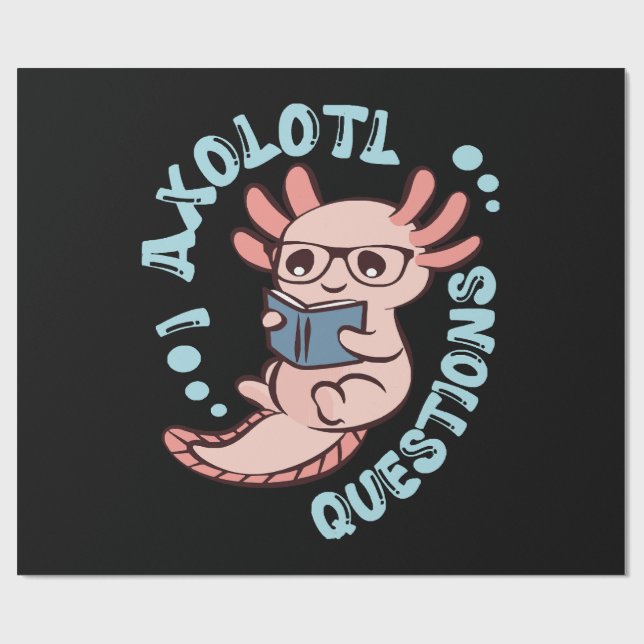 Jag Axolotl Frågor Presentpapper (Platt)
