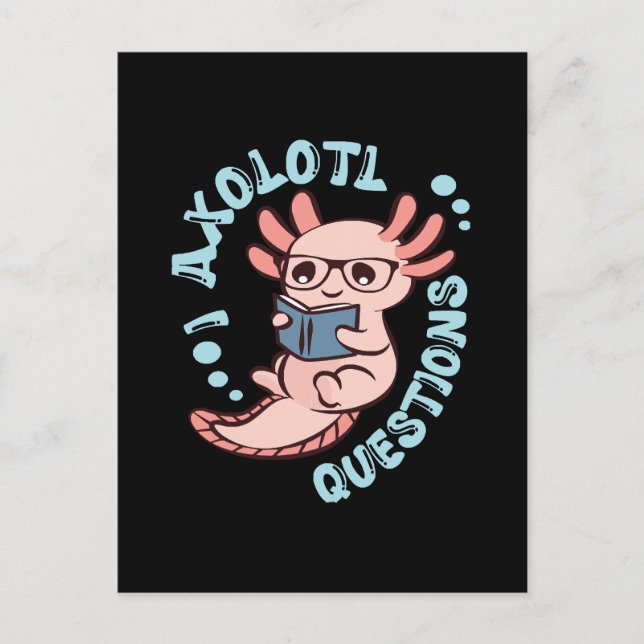 Jag Axolotl Frågor Vykort (Framsida)