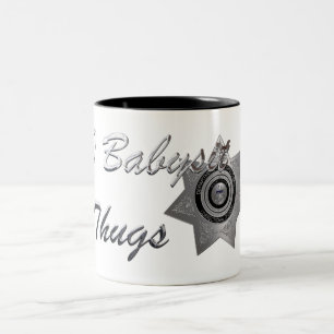 Jag Babysit Thugs-C.O. Befälhavare Mugg, Silver Två-Tonad Mugg