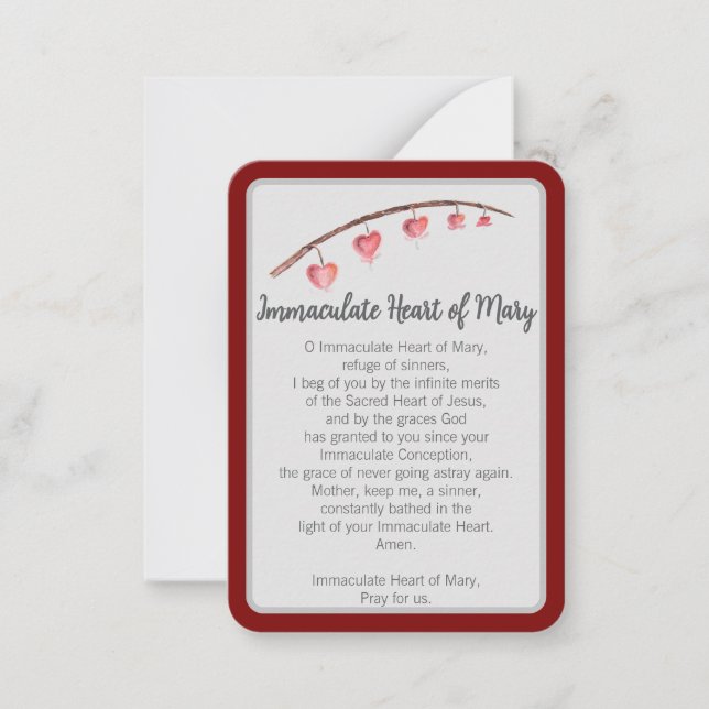 "Jag bad för dig idag" Immaculate Heart Notecard Anteckningskort (Framsida)