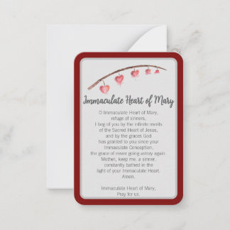 "Jag bad för dig idag" Immaculate Heart Notecard Anteckningskort