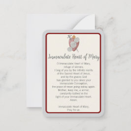 "Jag bad för dig idag" Immaculate Heart Notecard Anteckningskort