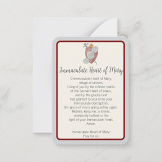 "Jag bad för dig idag" Immaculate Heart Notecard Anteckningskort