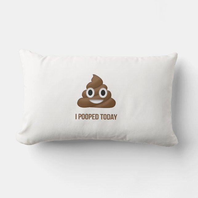 Jag bajsade idag bajs-emoji  lumbarkudde (Framsida)