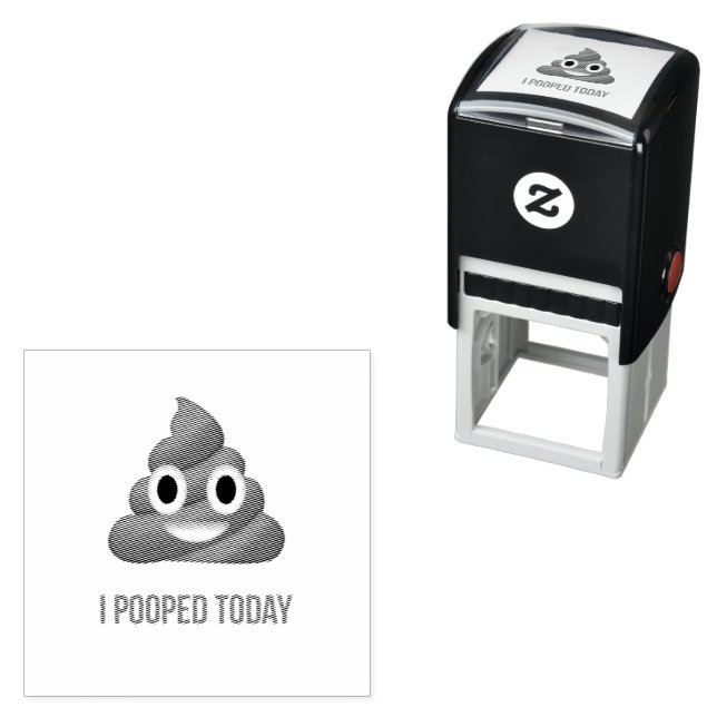 Jag bajsade idag bajs-emoji  självfärgande stämpel (In Situ)