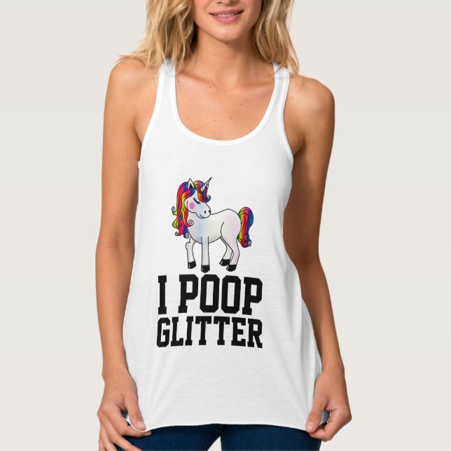 JAG BAJSAR GLITTER T-SHIRTS TEES LINNE MED RACERBACK  (Framsida)