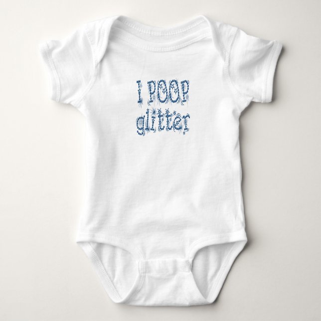 Jag bajsar glitterblå t shirt (Framsida)
