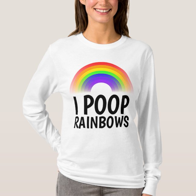 Jag bajsar REGNBÅGAR Roliga T-shirts (Framsida)